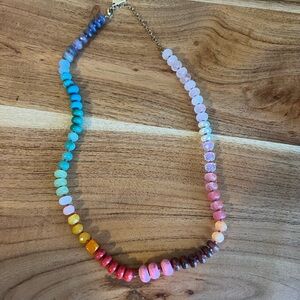 Anthropologie Rainbow Stone Necklace